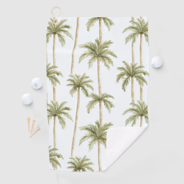 Serviette De Golf Palmiers verts blancs tropicaux (En situation)