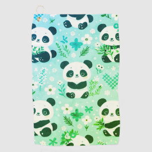 Serviette De Golf Panda Bear Motif Vert Imprimer