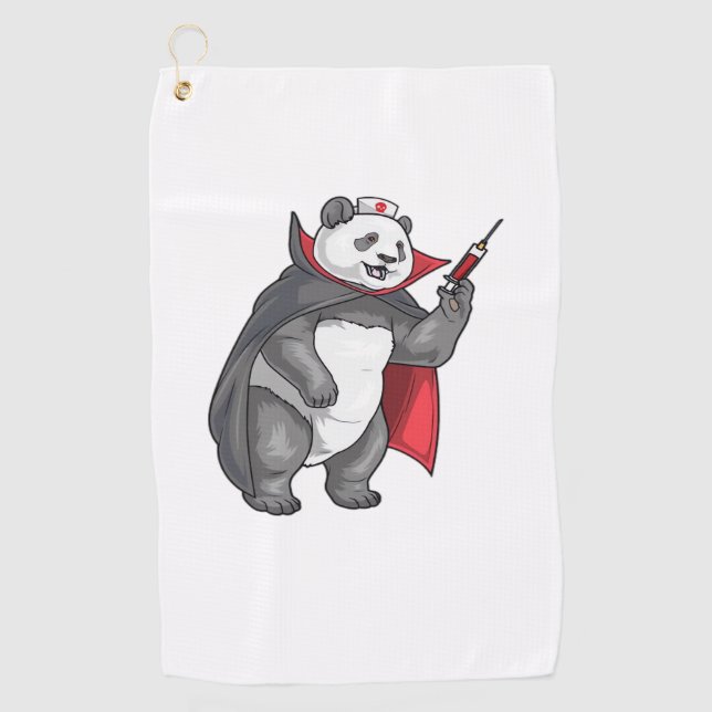 Serviette De Golf Panda Halloween Vampire infirmière T-shirt surdime (Devant)