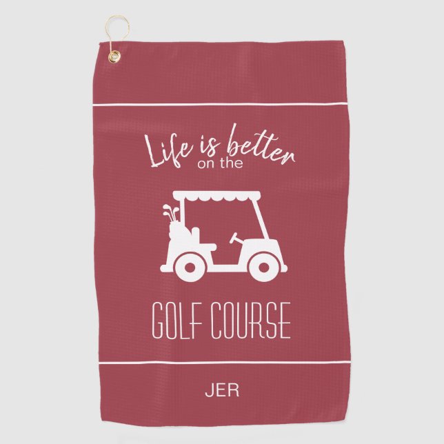 Serviette De Golf Panier de Golf Mignon Golfeur Citation de Golf Rou (Devant)