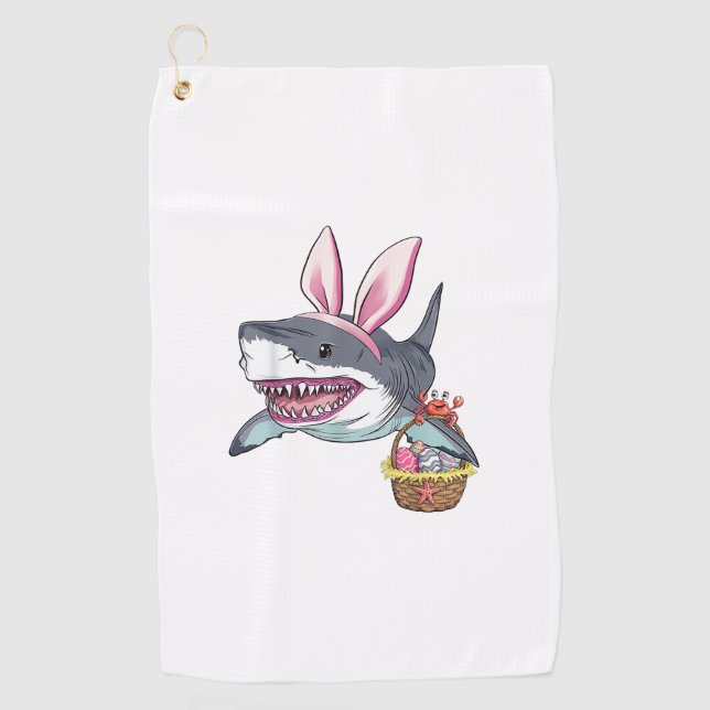 Serviette De Golf Panier d'oeufs de Pâques aux oreilles de lapin req (Devant)