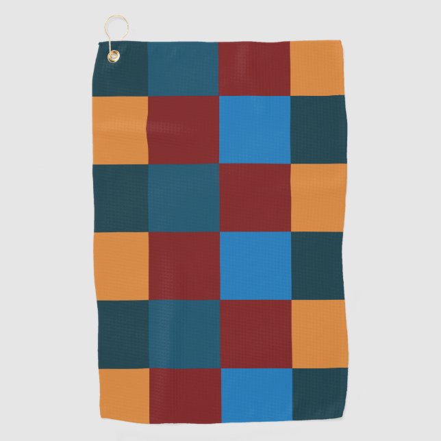 Serviette De Golf Panneau de À damiers couleur moderne (Devant)