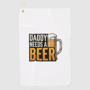 Serviette De Golf Papa a besoin d'une bière Vintage gravure concepti