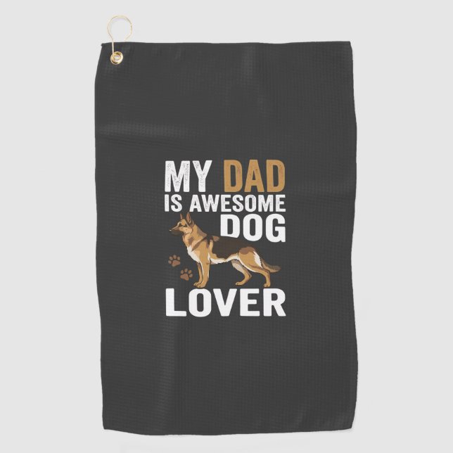 Serviette De Golf Papa amateur de chien est formidable (Devant)