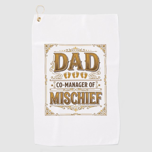 Serviette De Golf Papa Co-gérant de la farce Conception de père drôl (Devant)