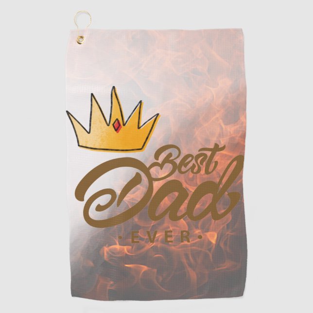 Serviette De Golf Papa connaît le meilleur papa Golf Towel (Devant)