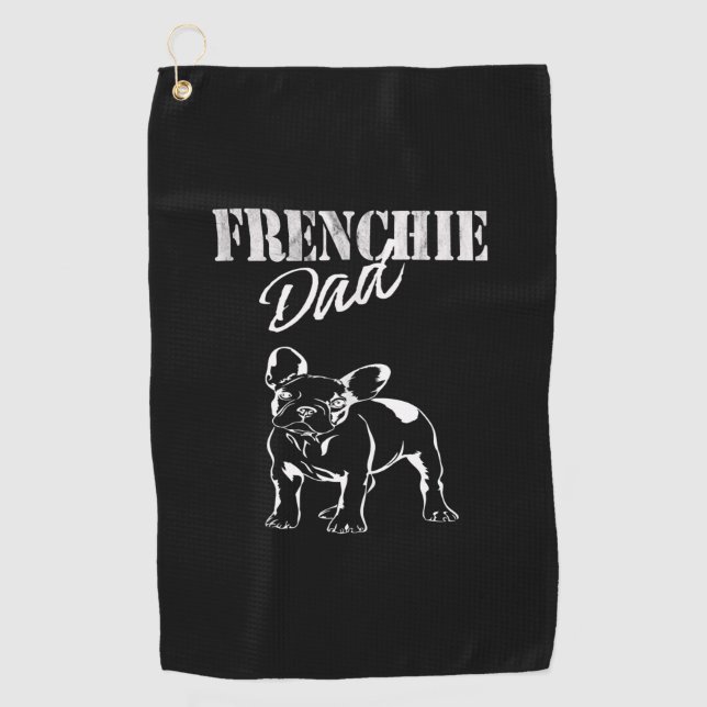 Serviette De Golf Papa De Mignonne Frenchie Amoureux Français De Bul (Devant)