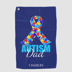 Serviette De Golf Papa fait sur commande d'autisme