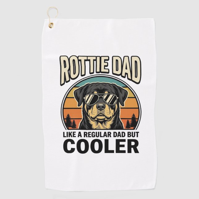 Serviette De Golf Papa Rottie comme un papa normal mais design plus  (Devant)