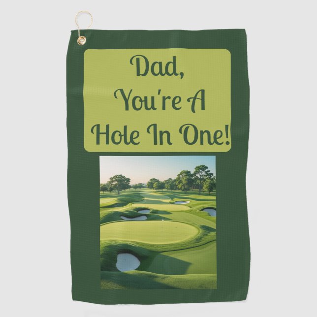 Serviette De Golf Papa, t'es un trou en un coup ! (Devant)