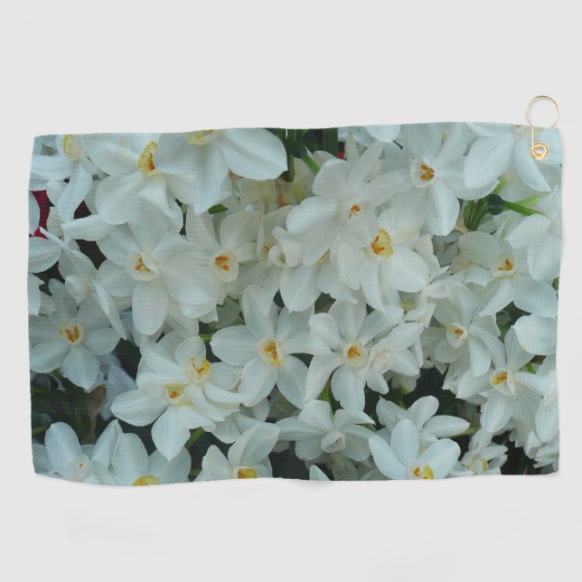Serviette De Golf Paperwhite Narcissus Fleurs blanches délicates (Horizontal)