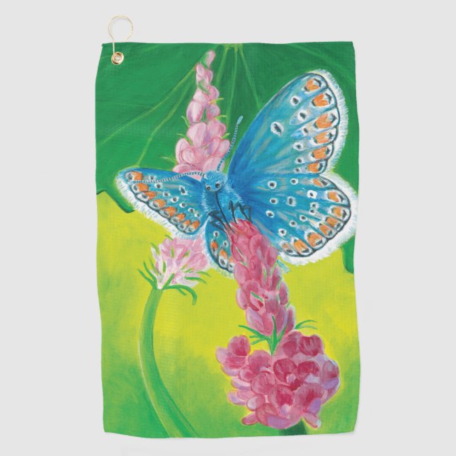 Serviette De Golf Papillon bleu de Chapmans (thersites en polyommatu (Devant)