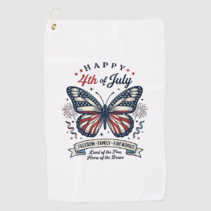 Serviette De Golf Papillon Patriotique Bonne Fête du 4 Juillet Desig