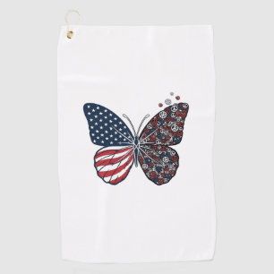 Serviette De Golf Papillon patriotique vintage de la paix Vector Art