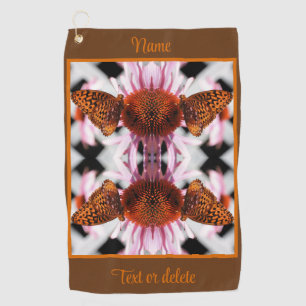 Serviette De Golf Papillon sur coneflower Abstrait personnalisé