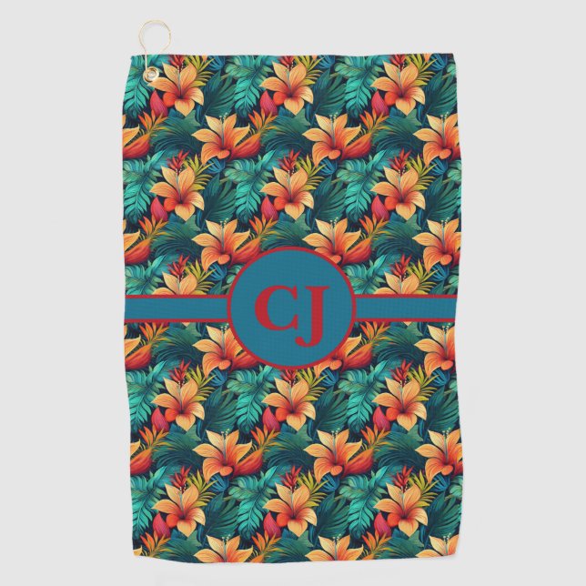 Serviette de golf Paradis Tropical Turquoise (Devant)