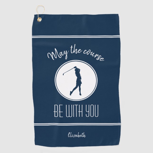 Serviette De Golf Parcours de golf Lady Golfeur Monogramme Pro Moder (Devant)