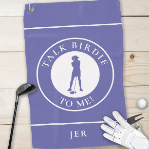 Serviette De Golf Parle-moi petit oiseau drôle silhouette de golf bl