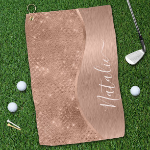 Serviette De Golf Parties scintillant métal Rose or personnalisé