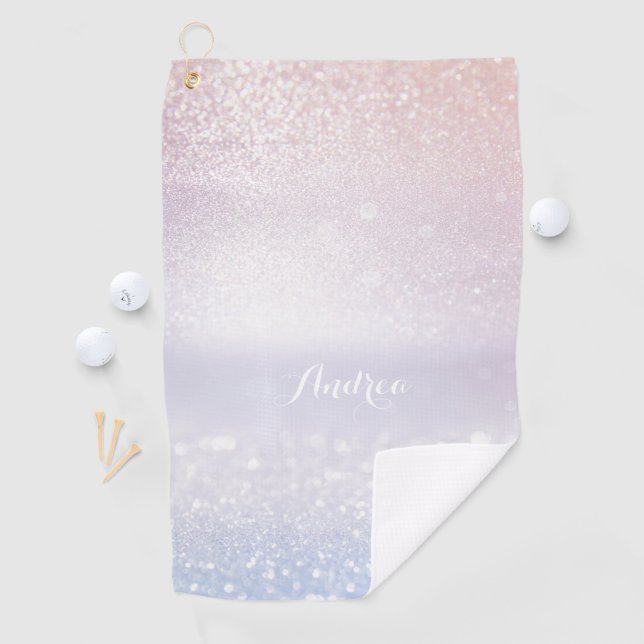 Serviette De Golf Parties scintillant rose et Lilac Bokeh Moderne Pe (En situation)