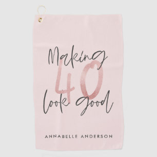 Serviette De Golf parties scintillant rose fille, 40e anniversaire m
