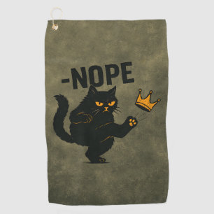 Serviette De Golf Pas De Rois En Amérique Chat Noir Drôle Kicking Cr