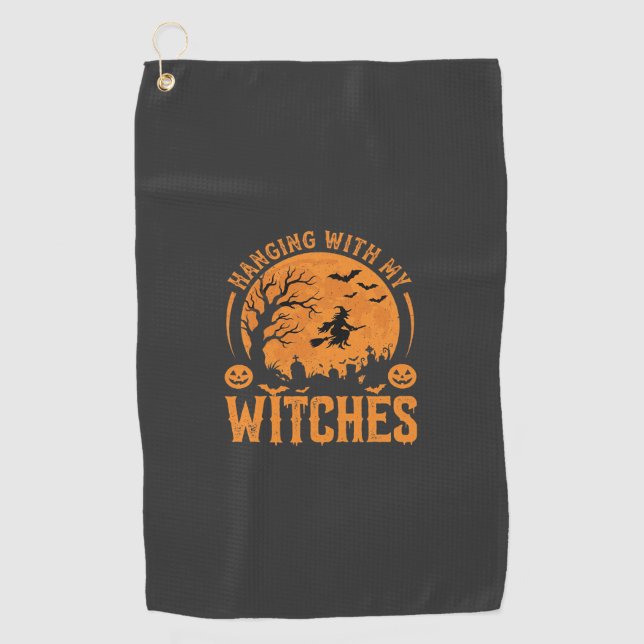 Serviette De Golf Passer l'Halloween avec mes sorcières (3) (Devant)
