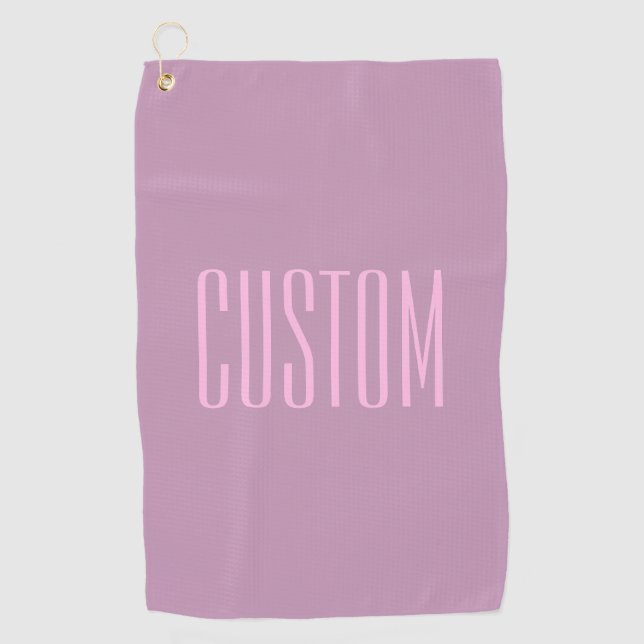 Serviette De Golf Pastel Violet & Rose Clair | Texte Moderne Éditabl (Devant)