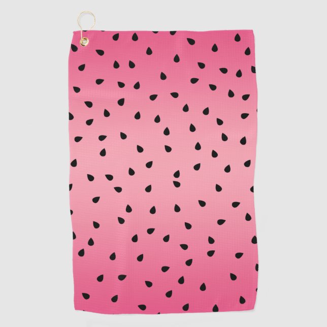 Serviette De Golf Pastèque Graines Noires Été Vibes Rose Juteuse (Devant)