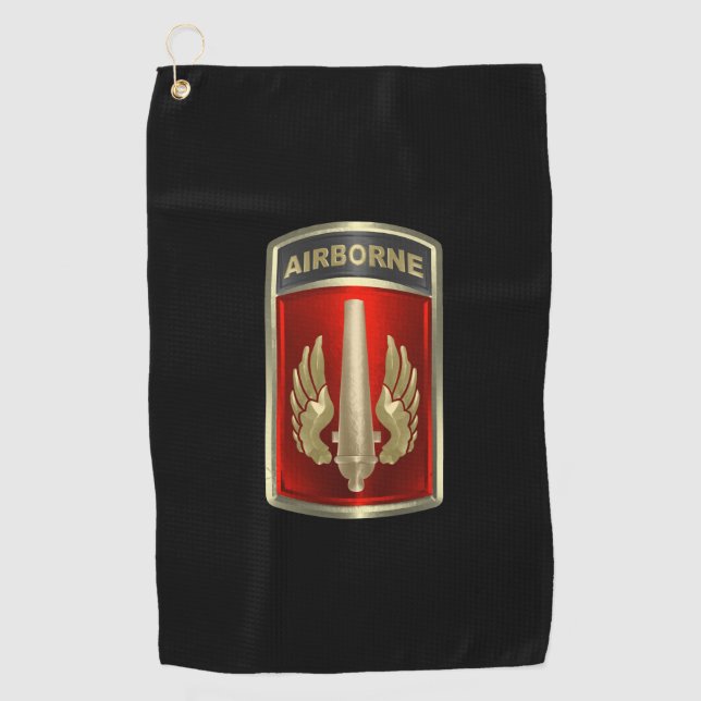 Serviette De Golf Patch aéroporté de la 18e brigade d'artillerie de  (Devant)