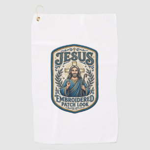 Serviette De Golf Patch brodé Jésus Regardez Patch brodé Jésus