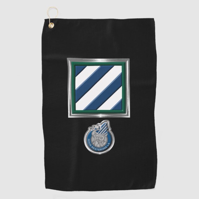 Serviette De Golf Patch de la 3e division d'infanterie "Rock of the  (Devant)