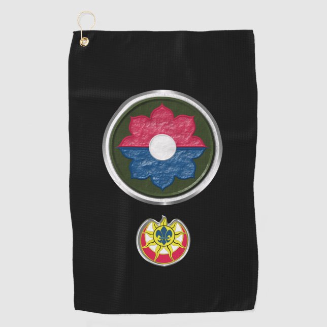 Serviette De Golf Patch et insigne personnalisés de la 9e division d (Devant)