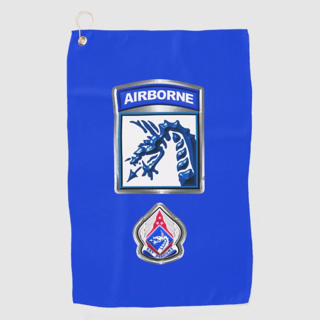 Serviette De Golf Patch & Insignia du XVIII Airborne Corps (Devant)