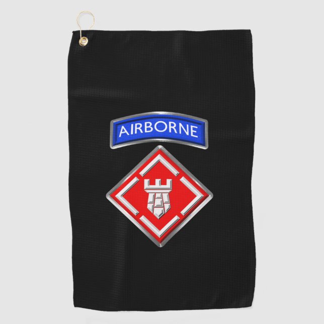 Serviette De Golf Patch personnalisé de la 20e brigade du génie (Devant)