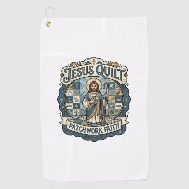 Serviette De Golf Patchwork Jésus Foi Patchwork Jésus  (Devant)