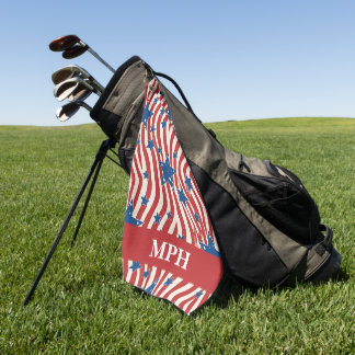Serviette de golf patriotique avec monogramme pers