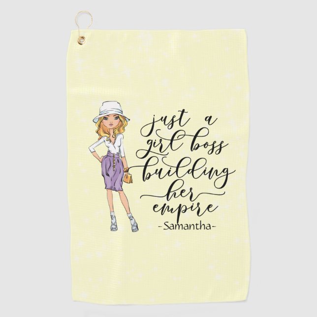 Serviette De Golf Patron de fille | Blonde Lady | jaune (Devant)