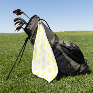 Serviette De Golf Patrouilles de Doodle, Paws de Chien, Paws Jaunes