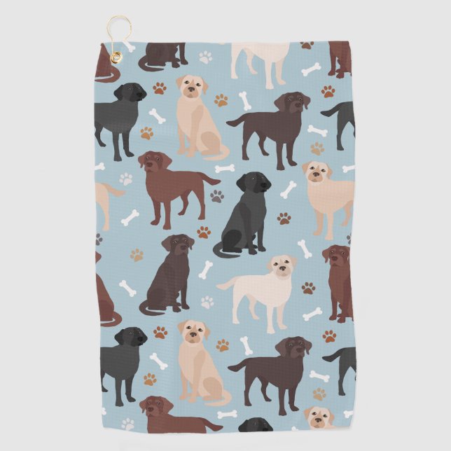 Serviette De Golf Patrouilles et os du Labrador Retriever (Devant)
