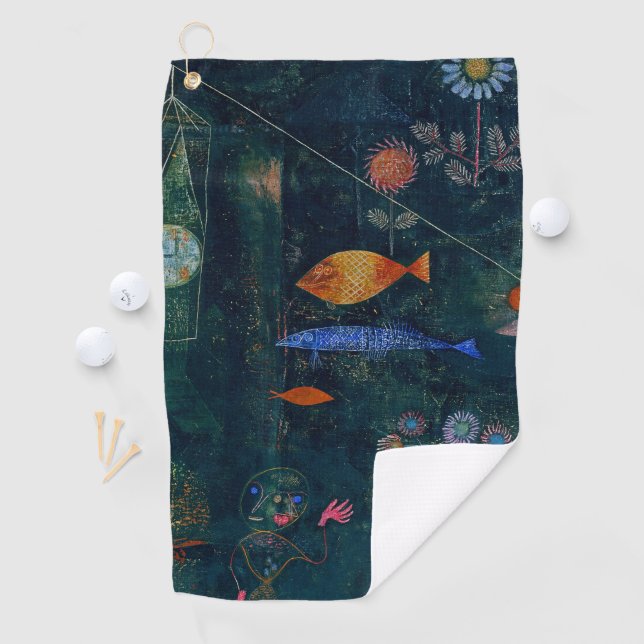 Serviette De Golf Paul Klee Fish Magic Peinture Abstraite Art graphi (En situation)