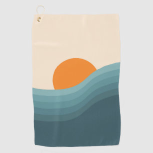 Serviette De Golf Paysage abstrait de style rétro