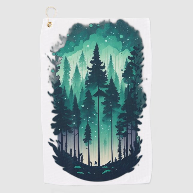 Serviette De Golf Paysage de la pinède (Devant)