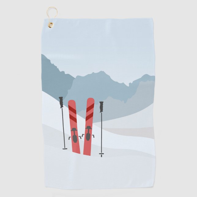 Serviette De Golf Paysage hivernal (Devant)
