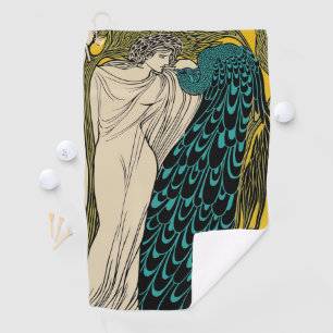 Serviette De Golf Peacock Fine Art Bird Nouveau