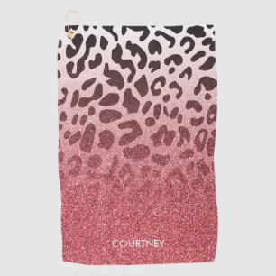 Serviette De Golf Peau léopard de Parties scintillant rose