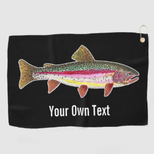 Serviette De Golf Pêche à la mouche à la truite arc-en-ciel uniqu