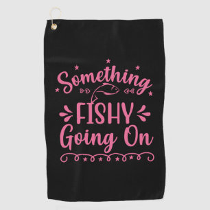 Serviette De Golf Pêche Est Quelque Chose De Poisson Qui Se Déroul