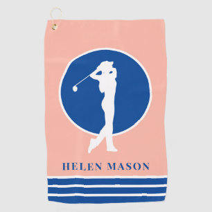 Serviette De Golf Pêche et Dames bleues