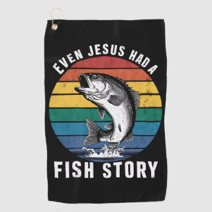 Serviette De Golf Pêche Même Jésus avait une histoire de poisson Bas